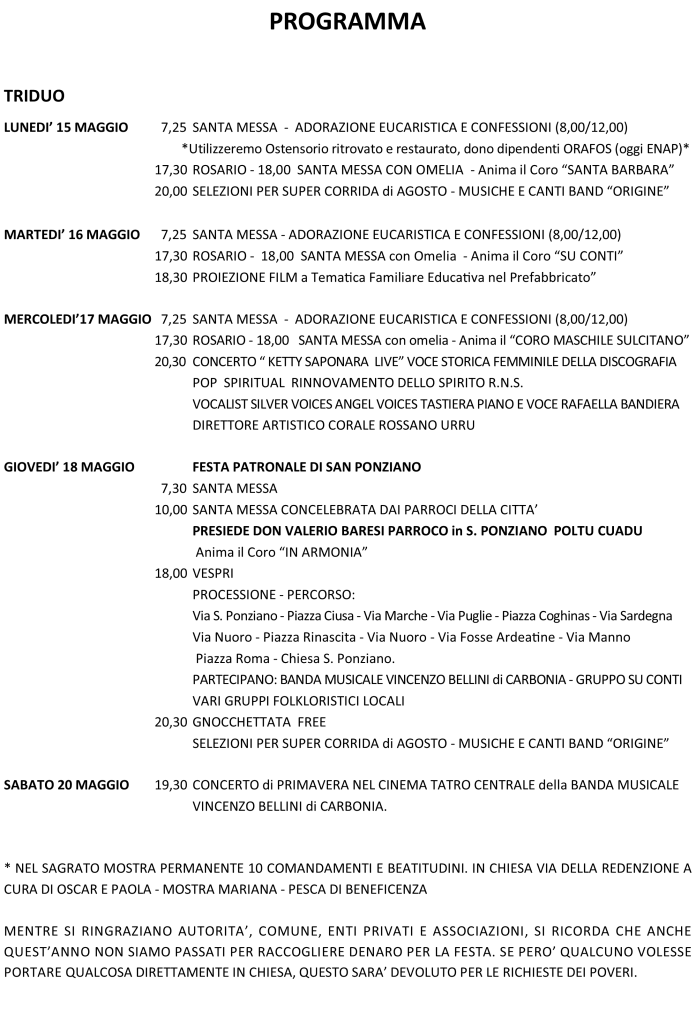 PROGRAMMA