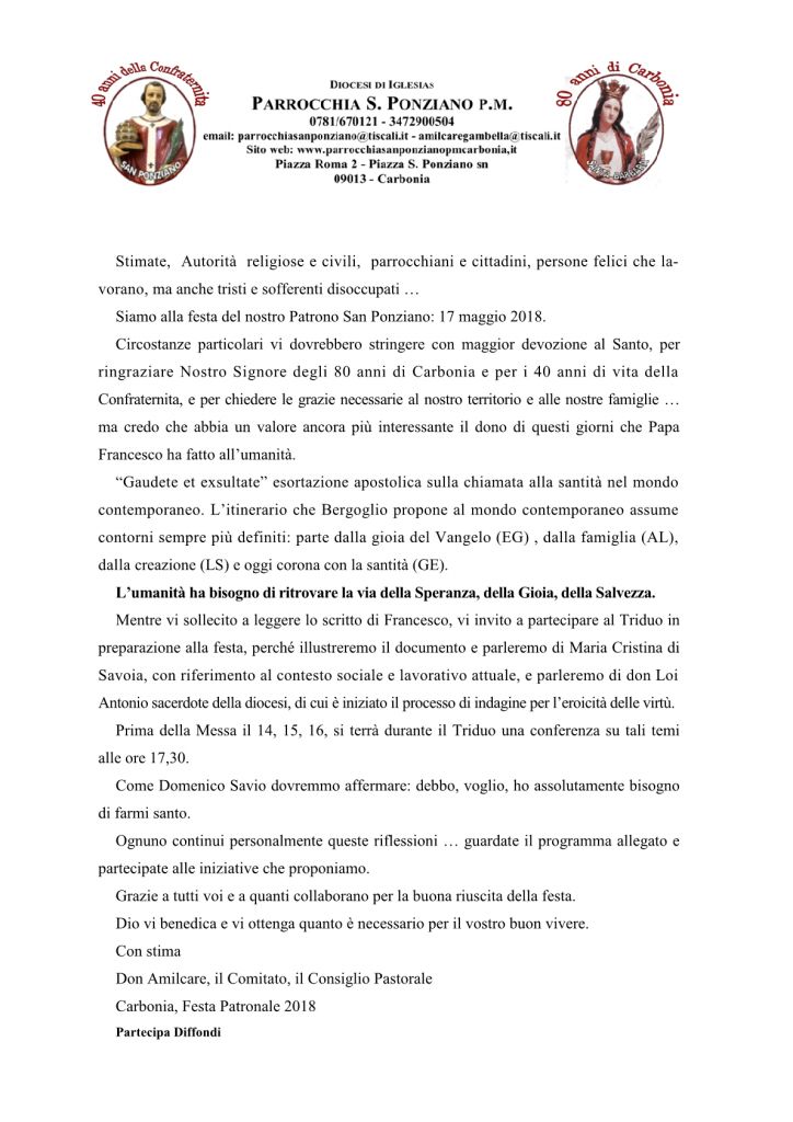 circolare san ponziano autorita