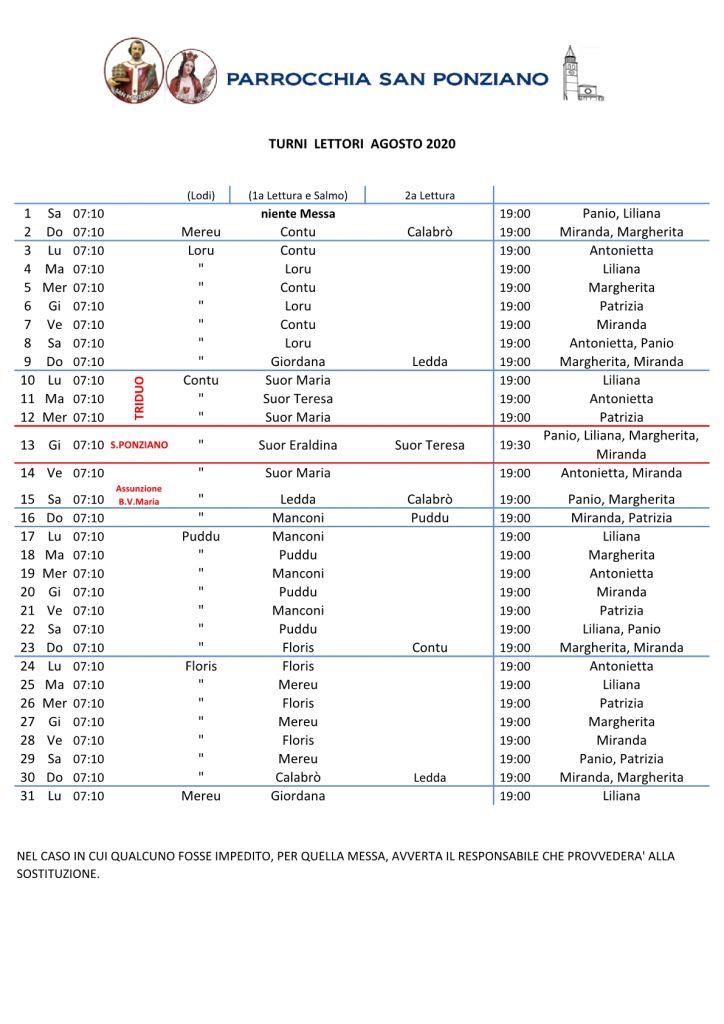 Schema lettori AGOSTO 20201