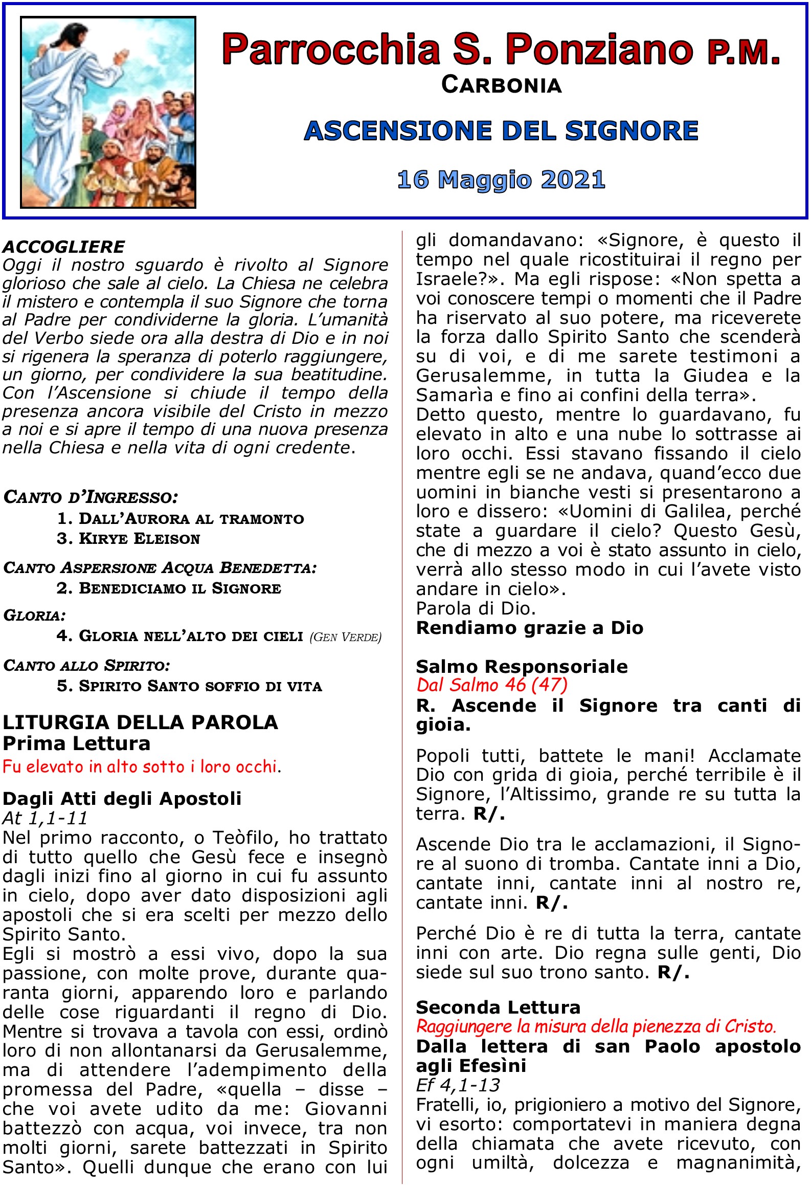 ASCENSIONE 16 Maggio