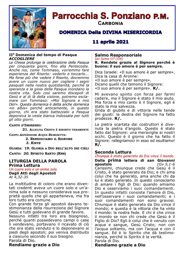 domenica della divina misericordia